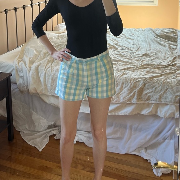 Lacoste blue/yellow/white gingham check shorts - Picture 2 of 6